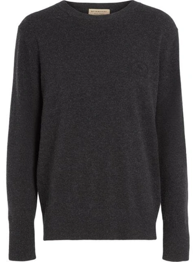 Burberry Embroidered Archive Logo Cashmere Sweater - 灰色 In Grey