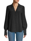 L AGENCE Naomi Button-Loop Silk Blouse