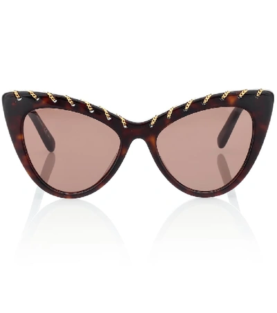 Stella Mccartney Falabella Chain Cat-eye Sunglasses In Brown
