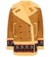ETRO SHEARLING-LINED SUEDE COAT,P00341884