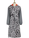 KOCHÉ HOODED COAT,KPF18C03 LIGHT GREY LEOPARD