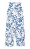 OSCAR DE LA RENTA WIDE-LEG CROPPED FLORAL STRETCH-COTTON TROUSERS,19RN313FLX-MO