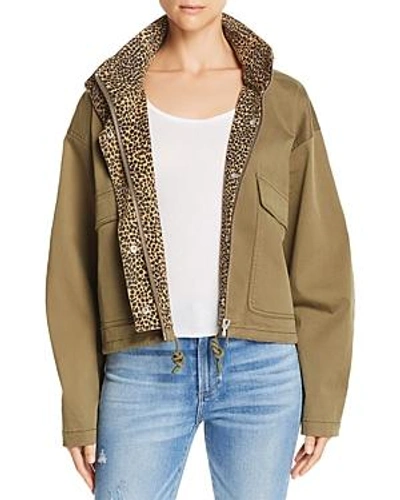 Current Elliott The Cropped Infantry Cropped Cotton-blend Jacket In Green