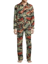 VALENTINO 2-Piece Silk Camouflage Pajama Set,0400098838965