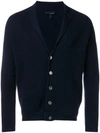 LARDINI LARDINI SHAWL COLLAR CARDIGAN - BLUE