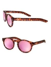 Aqs Benni 49mm Round Sunglasses In Pink Black