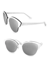 Aqs Women's Serena 70mm Cat Eye Sunglasses In White