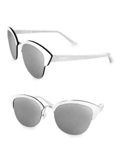 Aqs Women's Serena 70mm Cat Eye Sunglasses In White