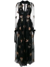 ELIE SAAB ELIE SAAB EMBROIDERED TULLE GOWN - BLACK