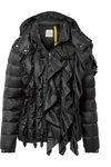 MONCLER GENIUS 4 SIMONE ROCHA BADY EMBELLISHED RUFFLED QUILTED SHELL DOWN JACKET