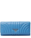 PRADA DIAGRAMME LEATHER CONTINENTAL WALLET,1000085240116