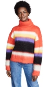 DIANE VON FURSTENBERG Chunky Striped Turtleneck