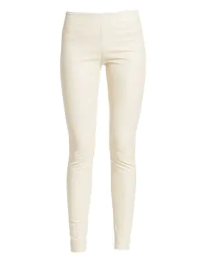 Helmut Lang Leather Leggings In Flax