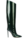 Alexandre Vauthier Alex Patent Leather Boots In Green