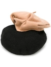 LE CHAPEAU LE CHAPEAU BERET LAYERED HAT - BLACK