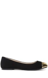 ANNA BAIGUERA ANNINA FLEX MIRRORED-LEATHER AND SUEDE BALLET FLATS,10703403