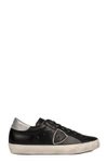 PHILIPPE MODEL BLACK PARIS LEATHER SNEAKERS,10703238