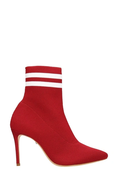 Schutz Red White Sock Ankle Boots