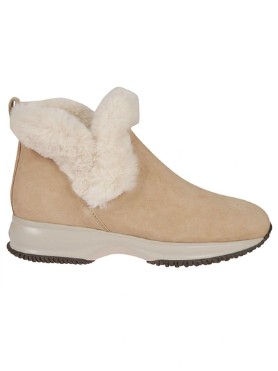 Hogan Interactive Restyling Wintery Ankle-boots In Beige