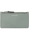 BURBERRY BURBERRY TWO-TONE LEATHER CARD CASE - GREY