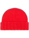 Drumohr Knitted Beanie Hat - Red In Red