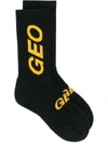 GEO GEO ESSENTIAL LOGO SOCKS - 黑色