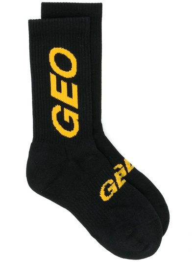 Geo Essential Logo Socks In Black