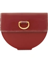 BURBERRY BURBERRY D-RING DETAIL PATENT LEATHER COIN CASE - RED
