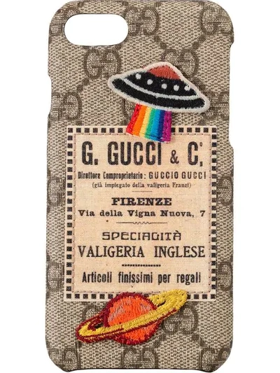 Gucci Courrier Iphone 8 Case In Gg Supreme