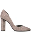 PIERRE HARDY GLITTER BLOCK HEEL PUMPS