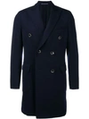 BAGNOLI SARTORIA NAPOLI BAGNOLI SARTORIA NAPOLI DOUBLE BREASTED COAT - BLUE