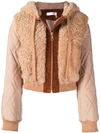 SEE BY CHLOÉ SEE BY CHLOÉ SHEARLING HOODED JACKET - NEUTRALS