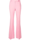 Alexander Mcqueen Wool-blend Crepe Bootcut Pants In Pink