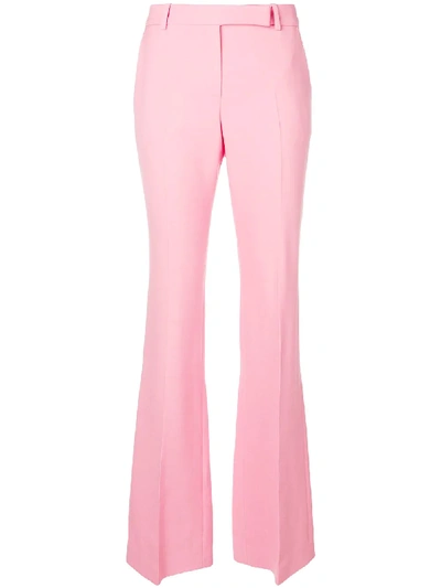 Alexander Mcqueen Wool-blend Crepe Bootcut Pants In Pink