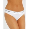 Calvin Klein Modern Cotton Stretch Cotton-blend Jersey Thong In Oatmeal Heather
