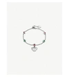 GUCCI BLIND FOR LOVE ENGRAVED HEART-PENDANT STERLING SILVER AND ZIRCONIA BRACELET