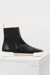 THOM BROWNE CHELSEA LEATHER BOOTS,FFB056B-03542/1