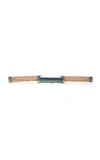 Carolina Herrera Snake Chain Belt With Zigzag Top Stitch In Blue