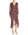 ASTR ASTR THE LABEL RUCHED DRAWSTRING FLORAL FAUX-WRAP DRESS,ACDR100106B