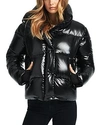 Sam Andi Short Down Puffer Coat In Jet/wisteria