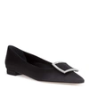 MANOLO BLAHNIK PEPIRE FLAT 10 BLACK BALLERINA,MB13193S