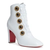 CHRISTIAN LOUBOUTIN LADY SEE 85 WHITE PATENT BOOTS,CL13200S