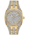 Bulova Men's Two-tone Stainless Steel & Crystal-accent Bracelet Watch 40mm In Two-tone