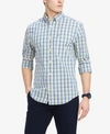 TOMMY HILFIGER MEN'S CLASSIC FIT PLAID SHIRT, CREATED FOR MACY'S