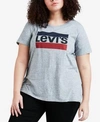 LEVI'S TRENDY PLUS SIZE COTTON LOGO T-SHIRT