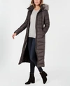 CALVIN KLEIN FAUX-FUR-TRIM MAXI PUFFER COAT