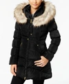 LAUNDRY BY SHELLI SEGAL LAUNDRY BY SHELLI SEGAL FAUX-FUR-TRIM HOODED PUFFER COAT