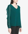 CALVIN KLEIN RUFFLE-SLEEVE TOP