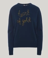 LINGUA FRANCA HEART OF GOLD CASHMERE JUMPER