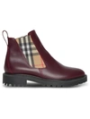 BURBERRY VINTAGE CHECK DETAIL LEATHER CHELSEA BOOTS